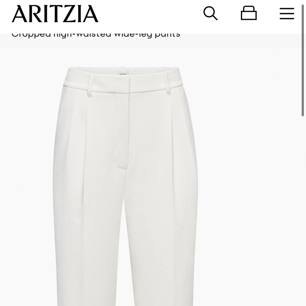 Aritzia: Wilfred Effortless Cropped Pant, white, size: 6